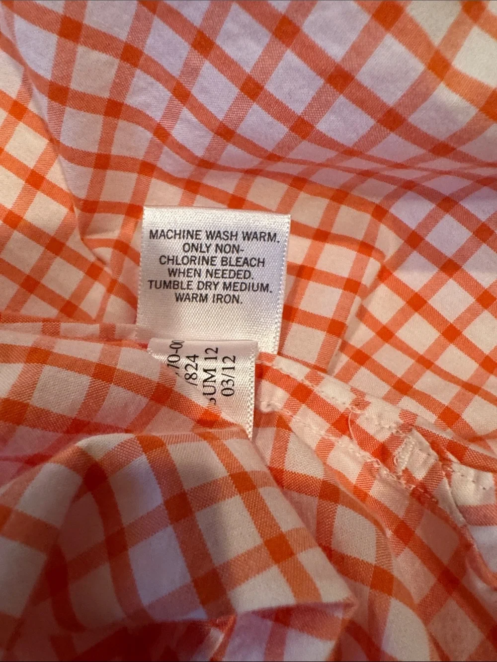 Banana Republic Orange and White Check Dress Shirt